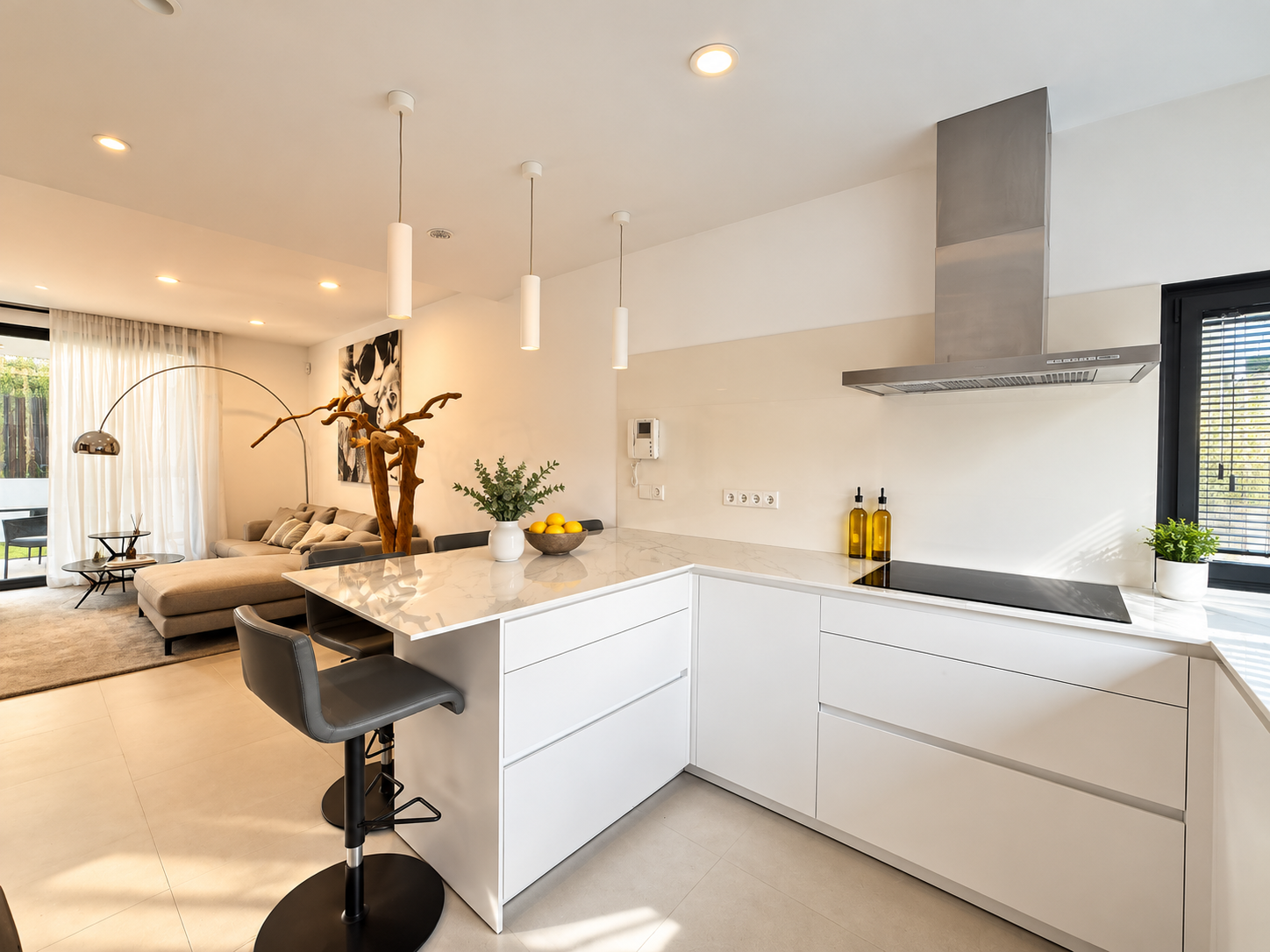 Modern townhouse with rooftop terrace and sea views in Ses Torres.